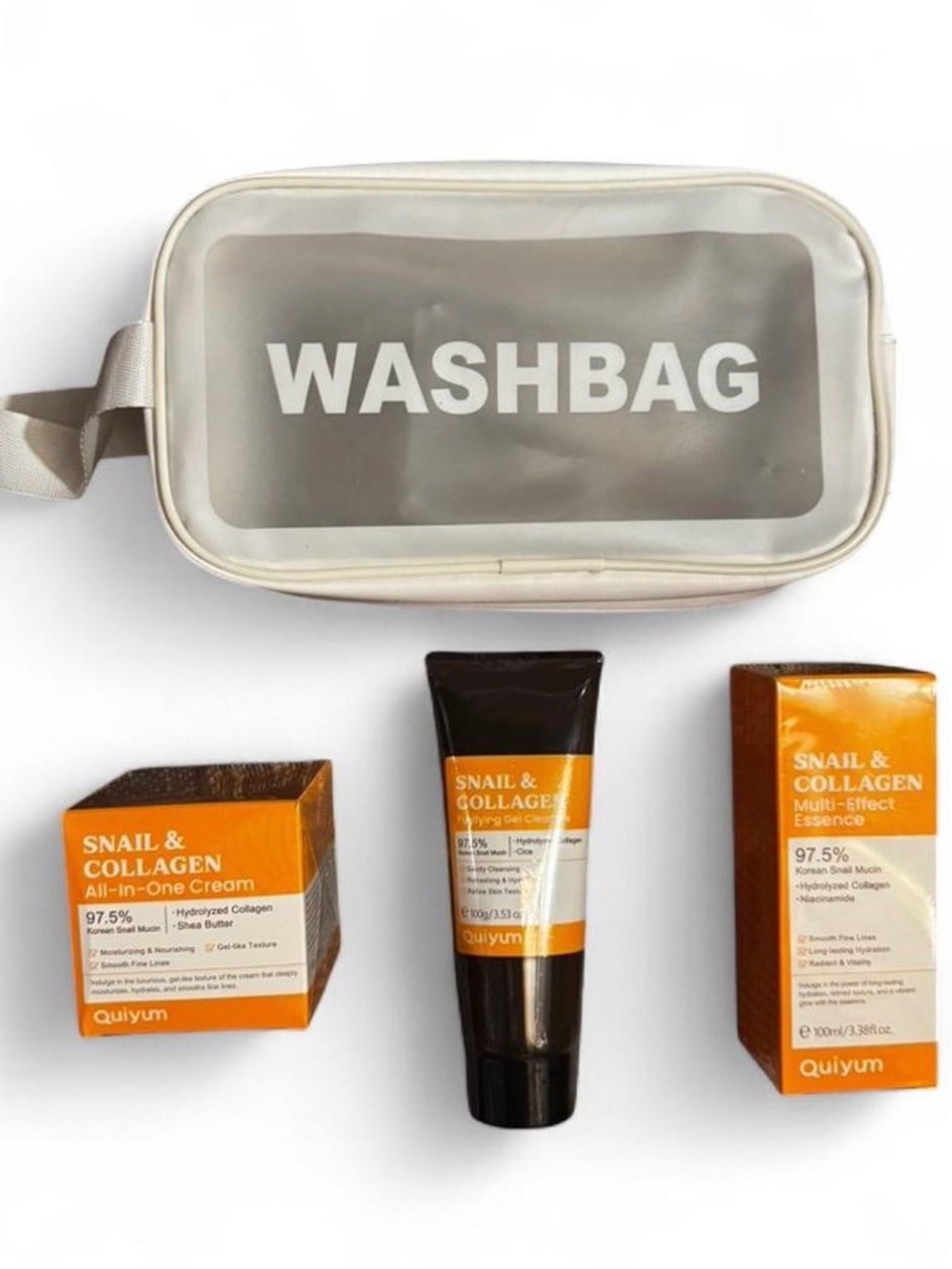 Brand New QUIYUM Snail & Collagen Skincare Set with Travel Bag🐌